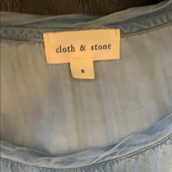 Cloth & Stone denim tencel high-low tee - sz S - Picture 3 of 5